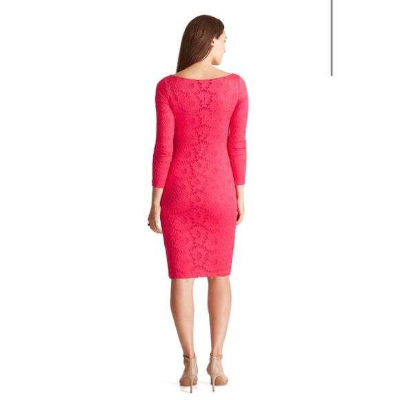 Ingrid & Isabel Pink Knee Length Lace Maternity Dress- Size XS - Picture 4 of 8